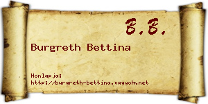 Burgreth Bettina névjegykártya